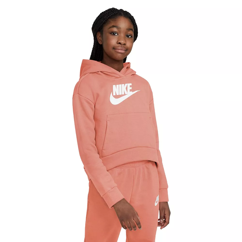 Girls 7-16 Nike Club Fleece Hoodie - Image 6