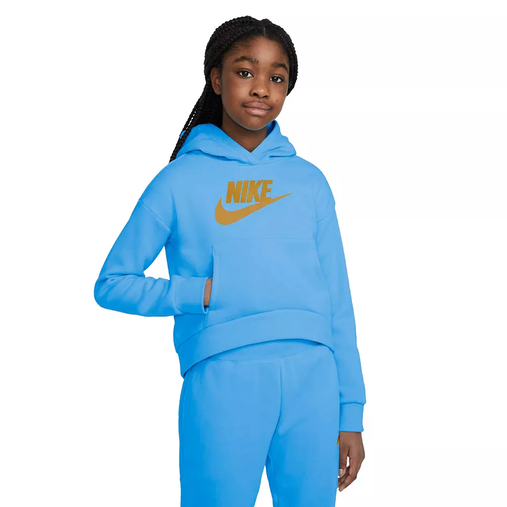Girls 7-16 Nike Club Fleece Hoodie - Image 7