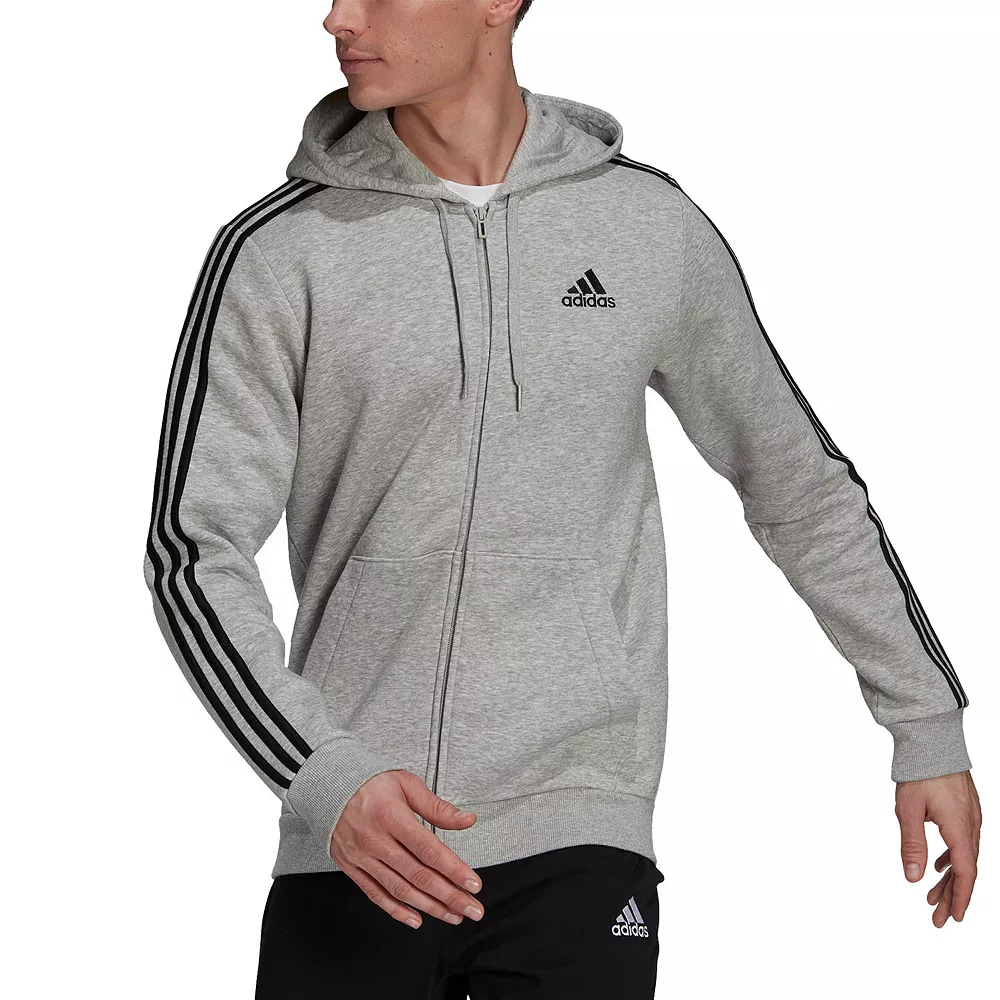 Men's adidas Essential Full-Zip Fleece Hoodie - Image 4