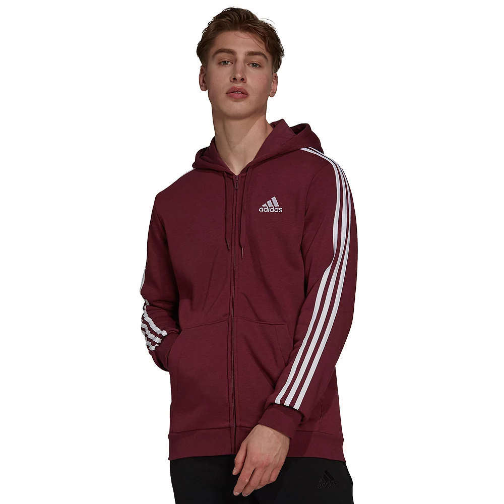 Men's adidas Essential Full-Zip Fleece Hoodie - Image 3