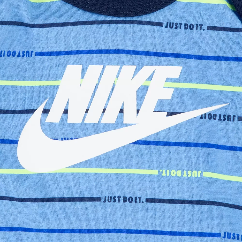 Baby Boy Nike Logo Striped Bodysuit & Pants Set - Image 5