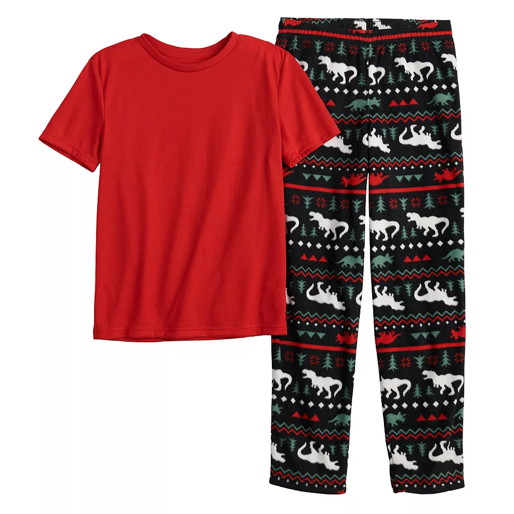 Boys 8-20 Sonoma Goods For Life® Tee & Microfleece Pants Pajama Set in Regular & Husky - Image 4
