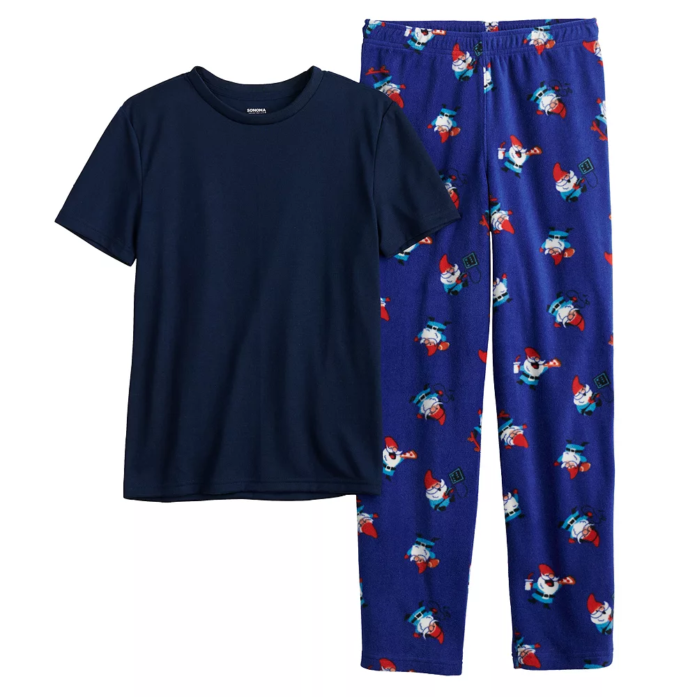 Boys 8-20 Sonoma Goods For Life® Tee & Microfleece Pants Pajama Set in Regular & Husky - Image 11