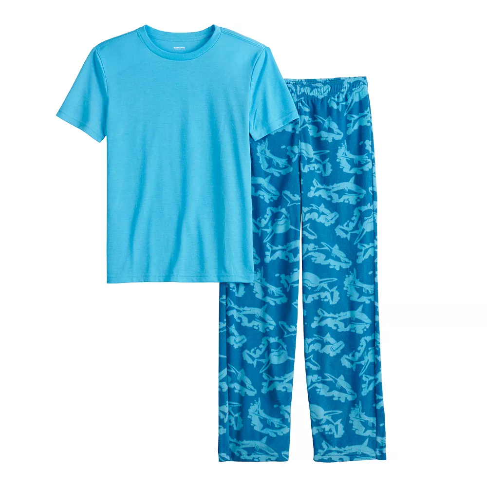 Boys 8-20 Sonoma Goods For Life® Tee & Microfleece Pants Pajama Set in Regular & Husky - Image 6