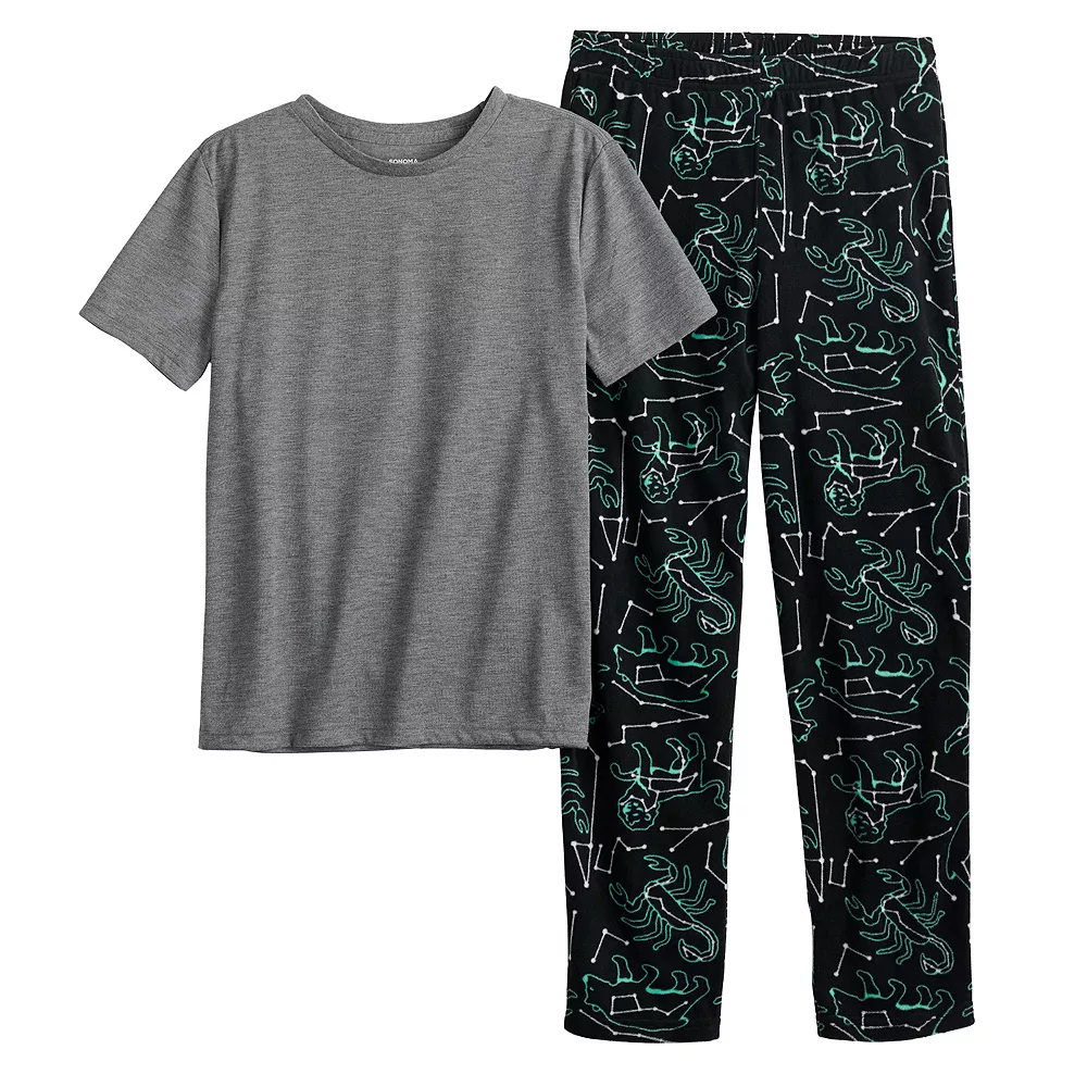 Boys 8-20 Sonoma Goods For Life® Tee & Microfleece Pants Pajama Set in Regular & Husky - Image 18