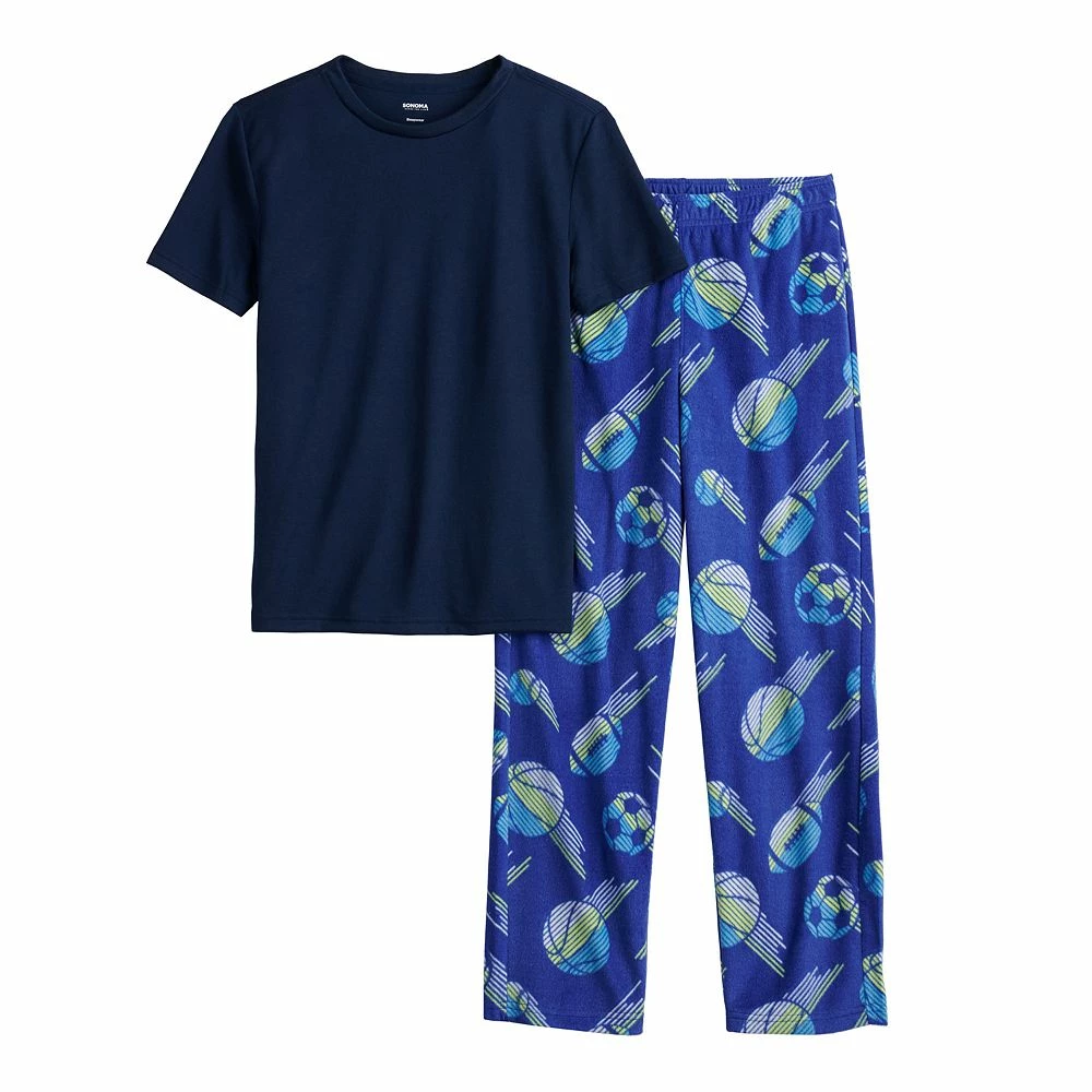 Boys 8-20 Sonoma Goods For Life® Tee & Microfleece Pants Pajama Set in Regular & Husky - Image 13