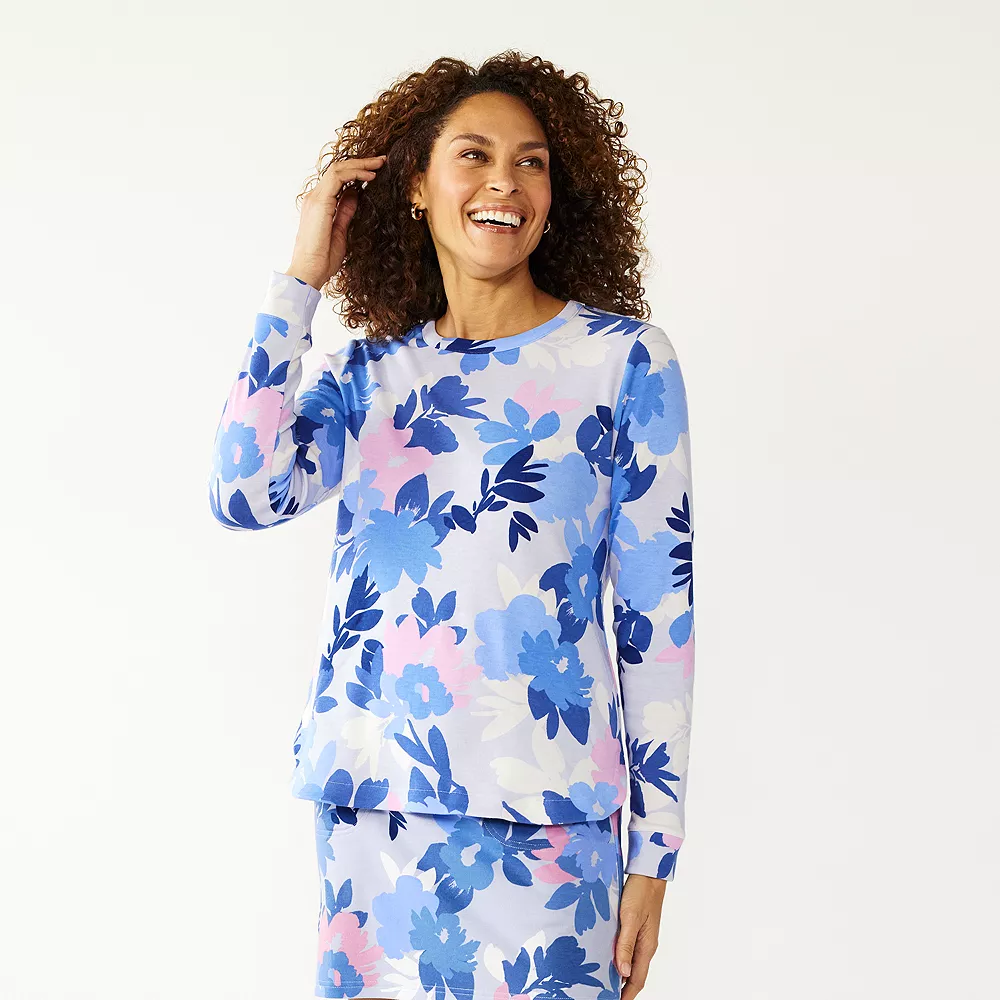 Women's Croft & Barrow® Athleisure Crewneck Sweatshirt - Image 3