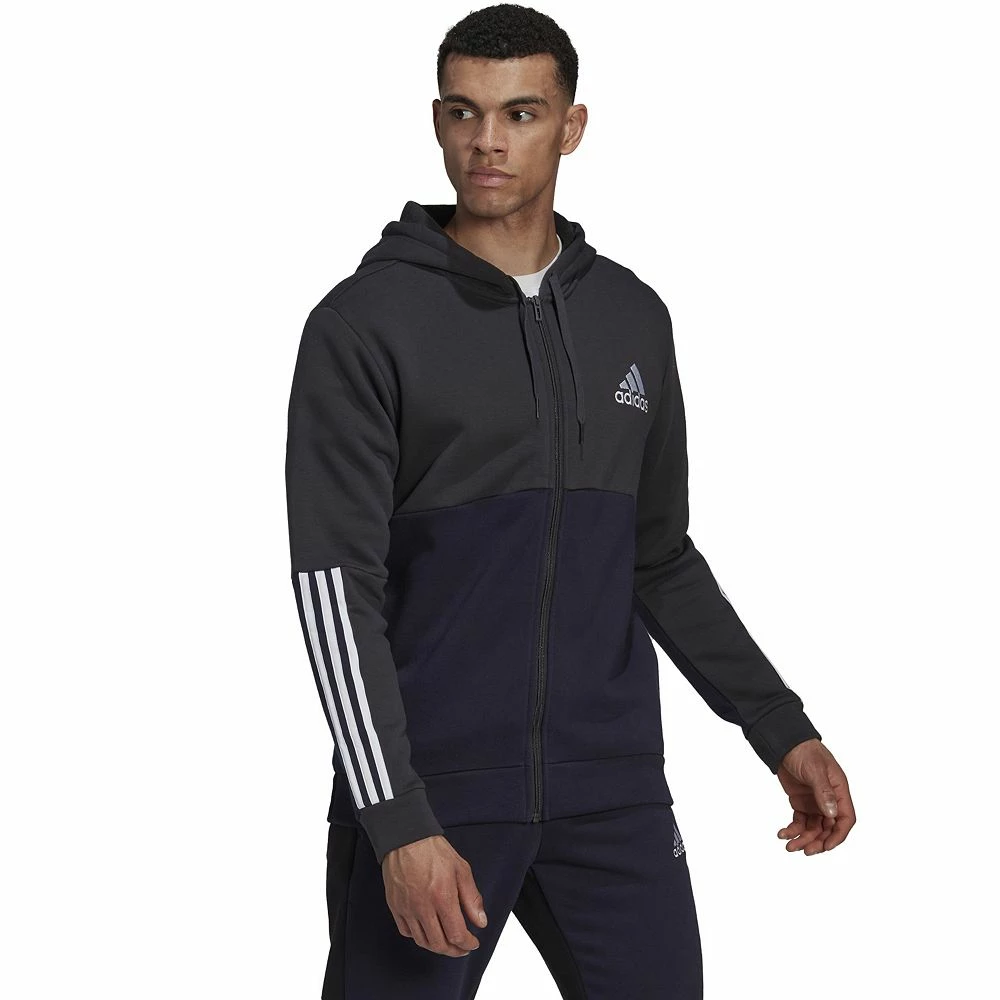 Men's adidas Colorblock Full-Zip Hoodie - Image 4