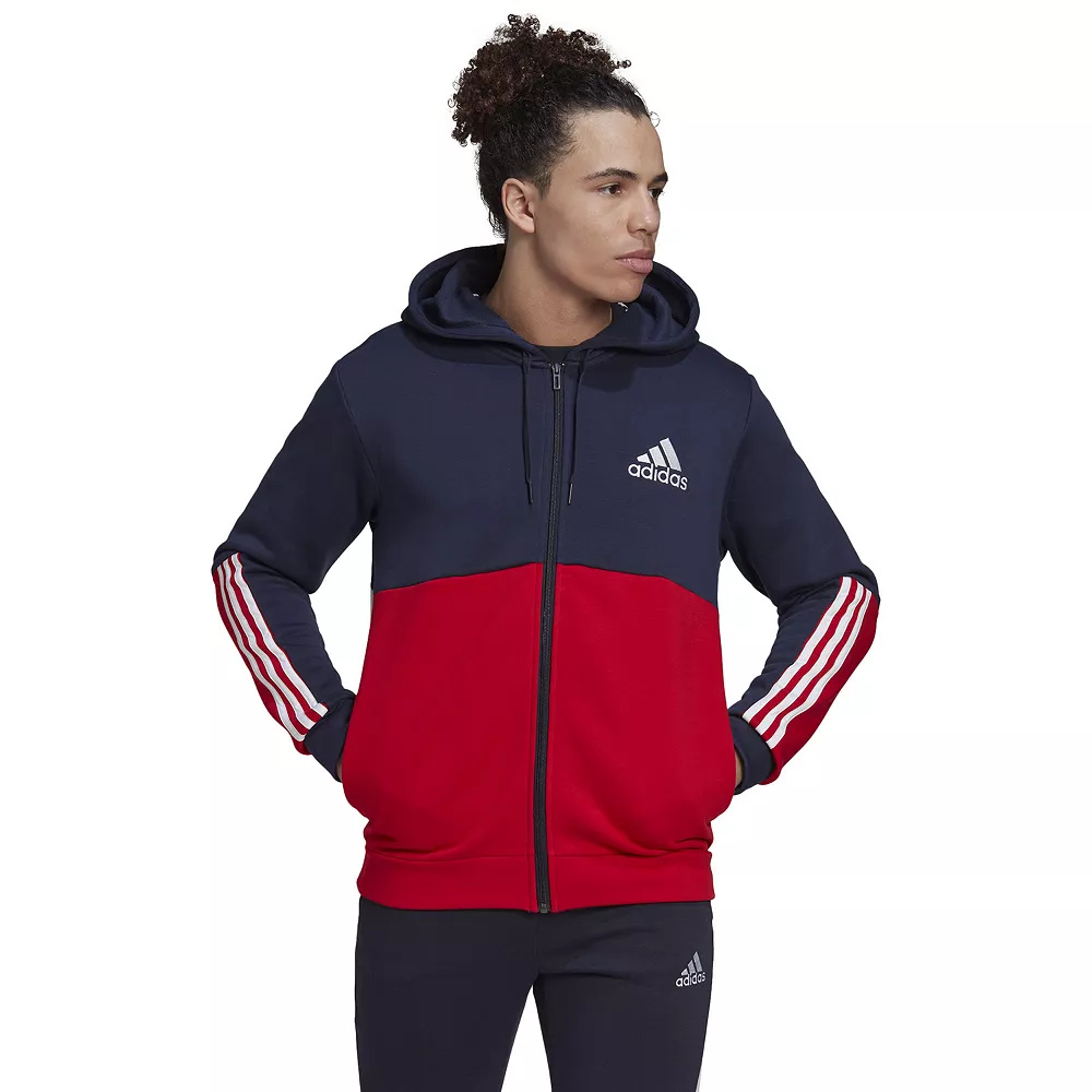 Men's adidas Colorblock Full-Zip Hoodie - Image 2