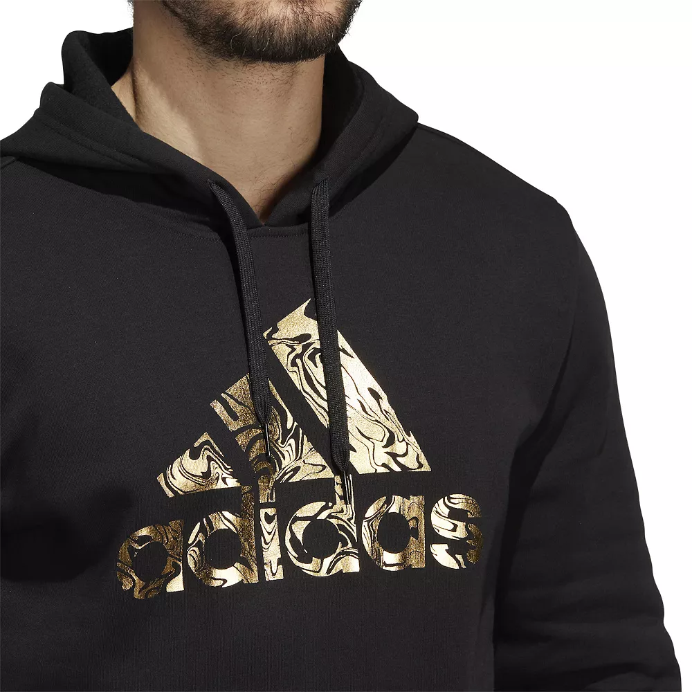 Men's adidas Liquid Foil Badge of Sport Graphic Fleece Hoodie - Image 3