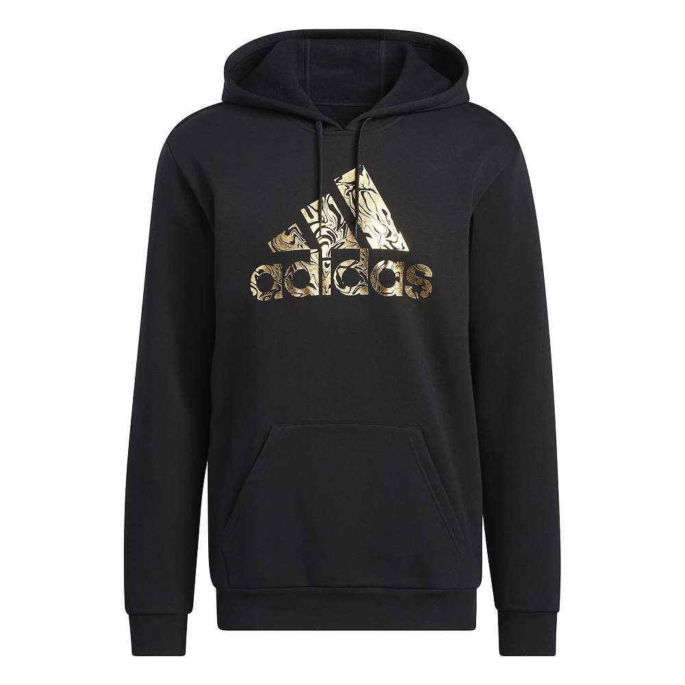 Men's adidas Liquid Foil Badge of Sport Graphic Fleece Hoodie - Image 5