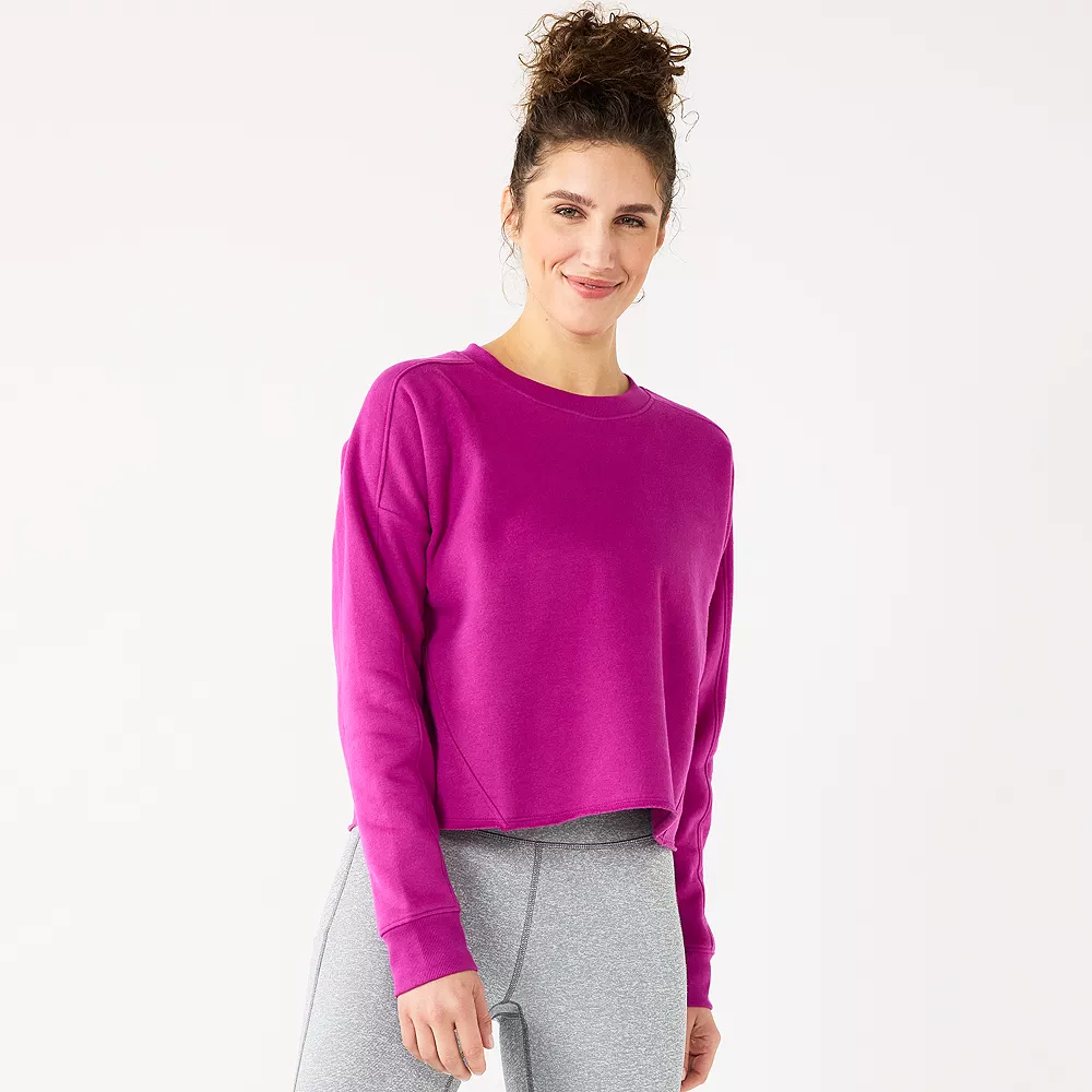 Women's Tek Gear® Ultrasoft Fleece Easy Crop Sweatshirt - Image 2
