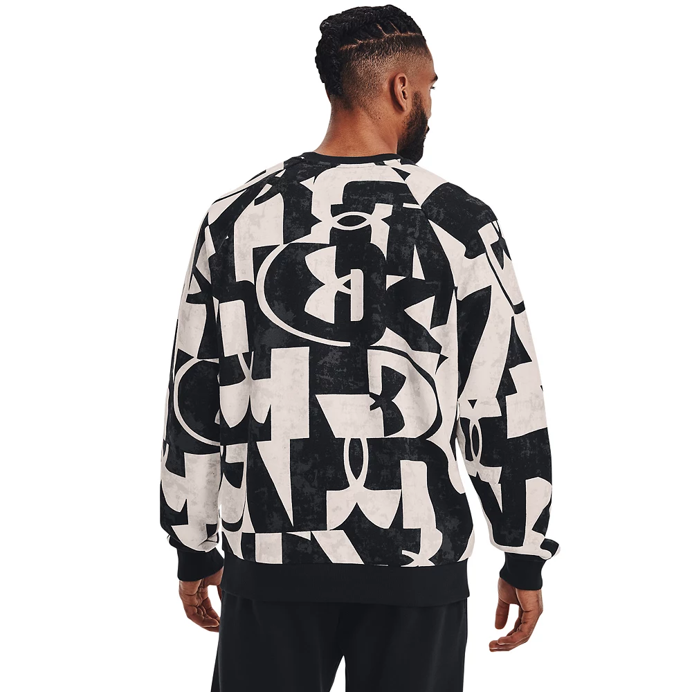 Men's Under Armour Printed Rival Fleece Crew Sweatshirt - Image 3