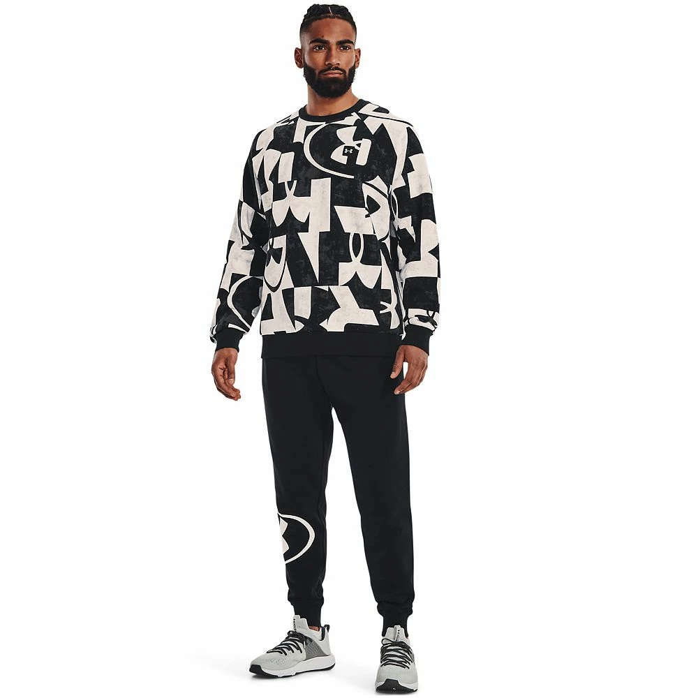 Men's Under Armour Printed Rival Fleece Crew Sweatshirt - Image 4