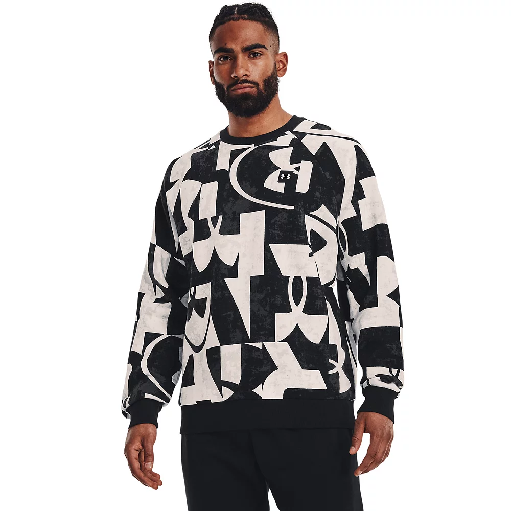 Men's Under Armour Printed Rival Fleece Crew Sweatshirt - Image 2