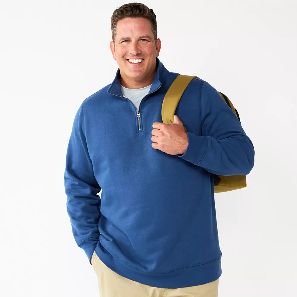 Big & Tall Sonoma Goods For Life® Quarter-Zip Fleece - Image 9