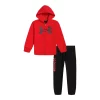 Boys 4-7 Under Armour Red & Black Logo Graphic Hoodie & Wordmark Jogger Pants Set