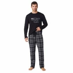 Mens Cuddl Duds Men's Cuddl Duds® Graphic Tee Classic Pajama Set