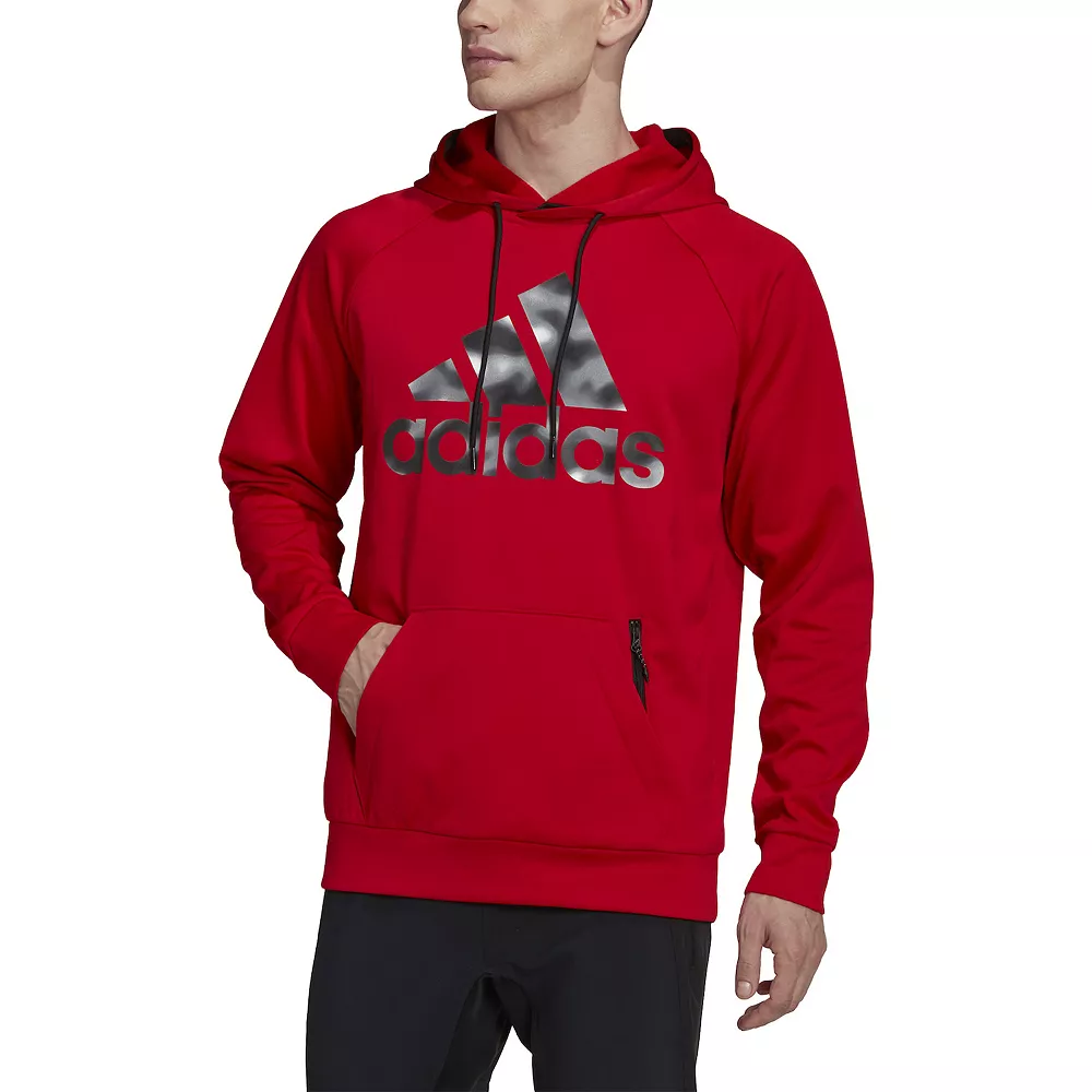 Men's adidas AEROREADY Game and Go Camo Logo Fleece Hoodie - Image 7