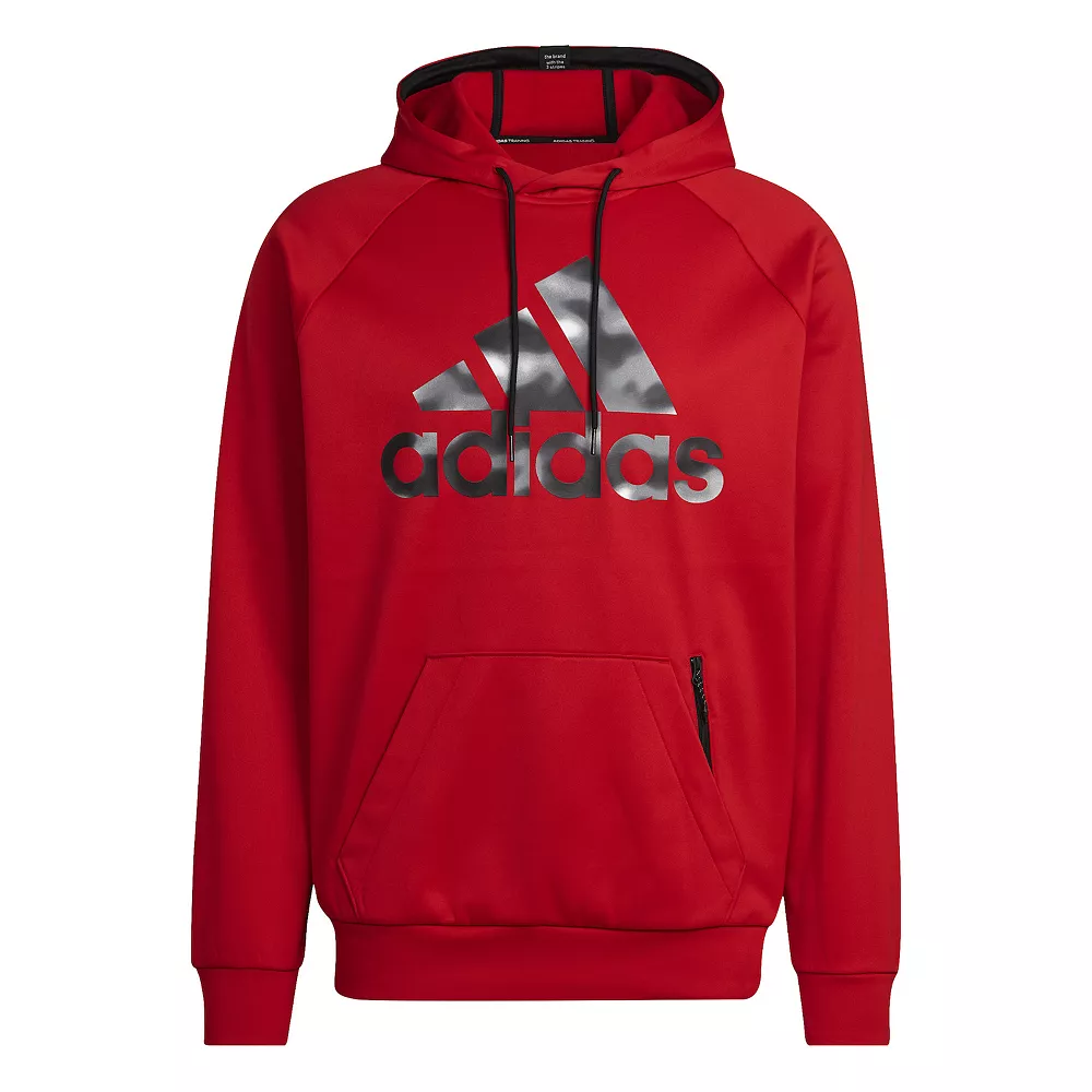 Men's adidas AEROREADY Game and Go Camo Logo Fleece Hoodie - Image 8