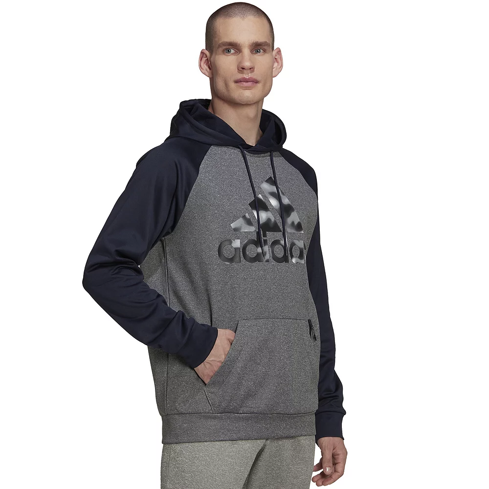 Men's adidas AEROREADY Game and Go Camo Logo Fleece Hoodie - Image 3