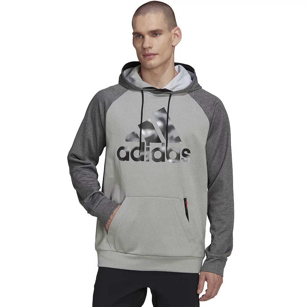 Men's adidas AEROREADY Game and Go Camo Logo Fleece Hoodie - Image 2