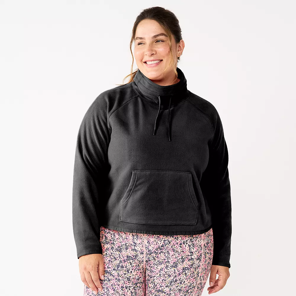 Plus Size Tek Gear® Microfleece Crop Cowlneck Sweatshirt - Image 3