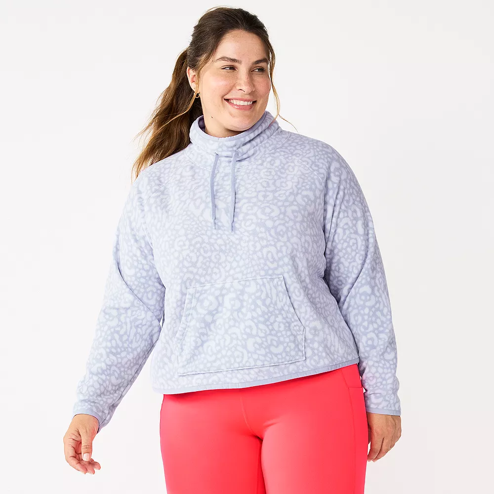 Plus Size Tek Gear® Microfleece Crop Cowlneck Sweatshirt - Image 4