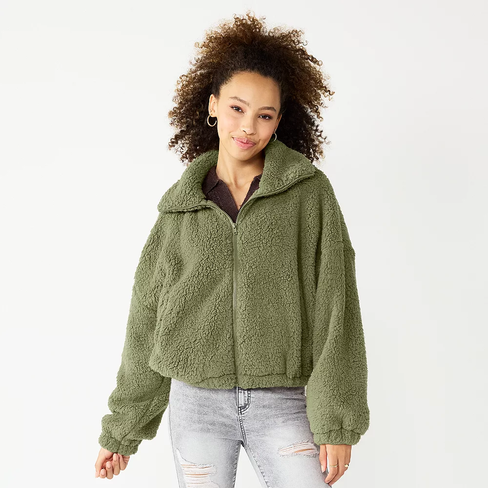 Juniors' SO® Sherpa Full Zip Jacket - Image 3
