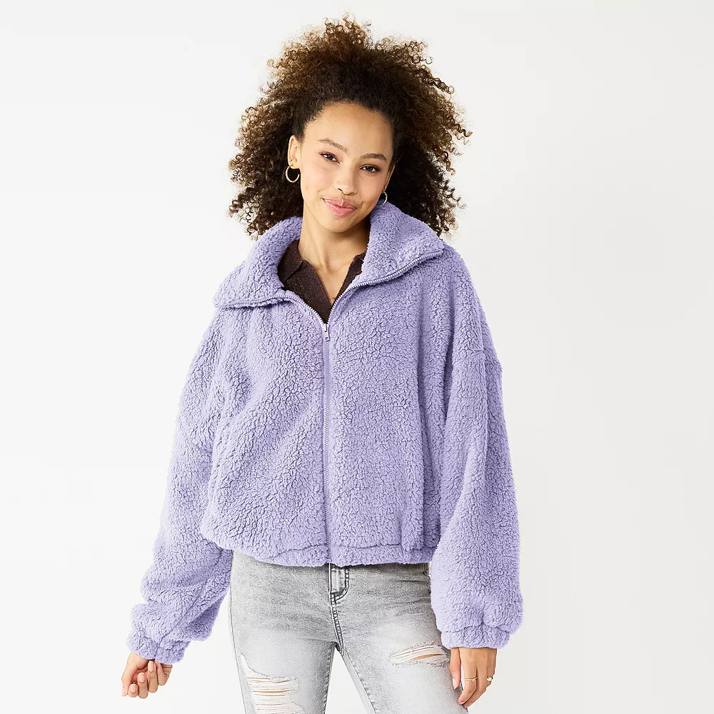 Juniors' SO® Sherpa Full Zip Jacket - Image 8