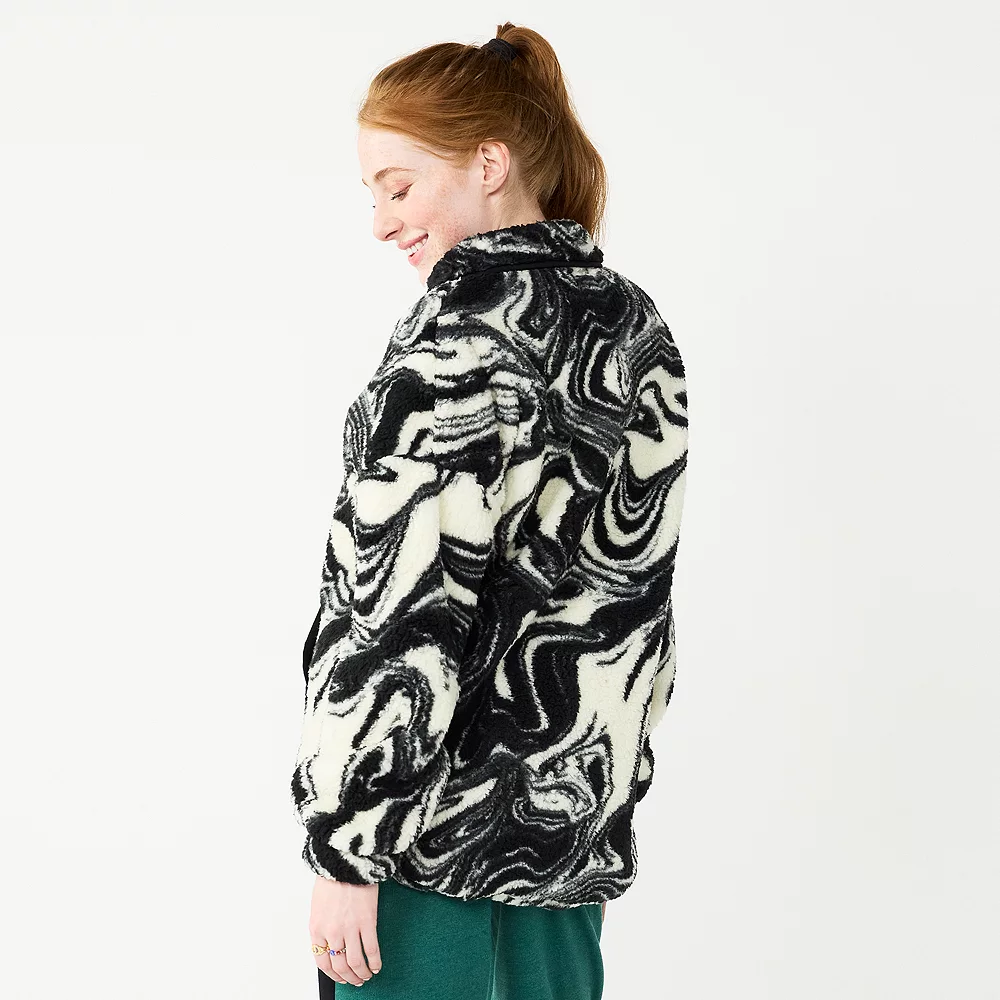 Juniors' SO® Quarter Zip Sherpa Jacket - Image 11