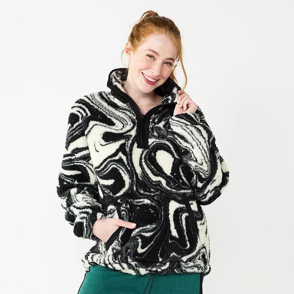 Juniors' SO® Quarter Zip Sherpa Jacket - Image 4