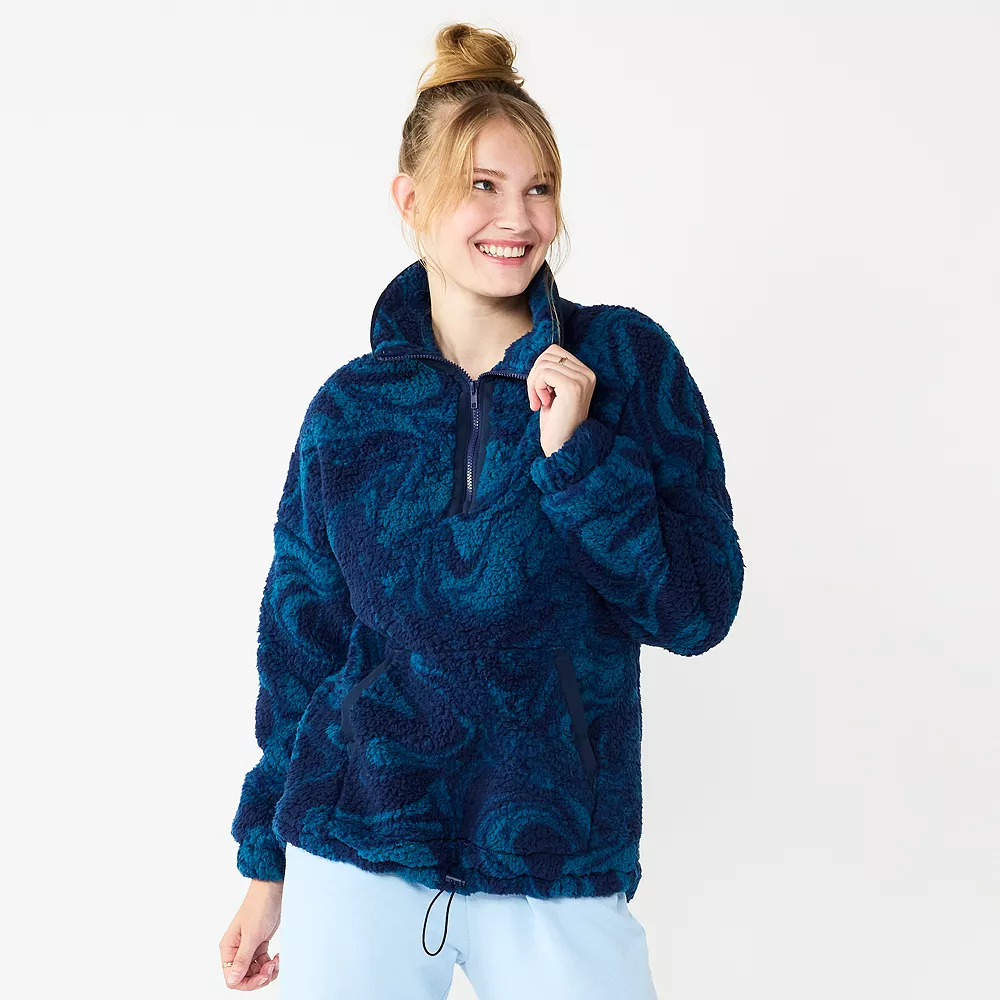 Juniors' SO® Quarter Zip Sherpa Jacket - Image 5