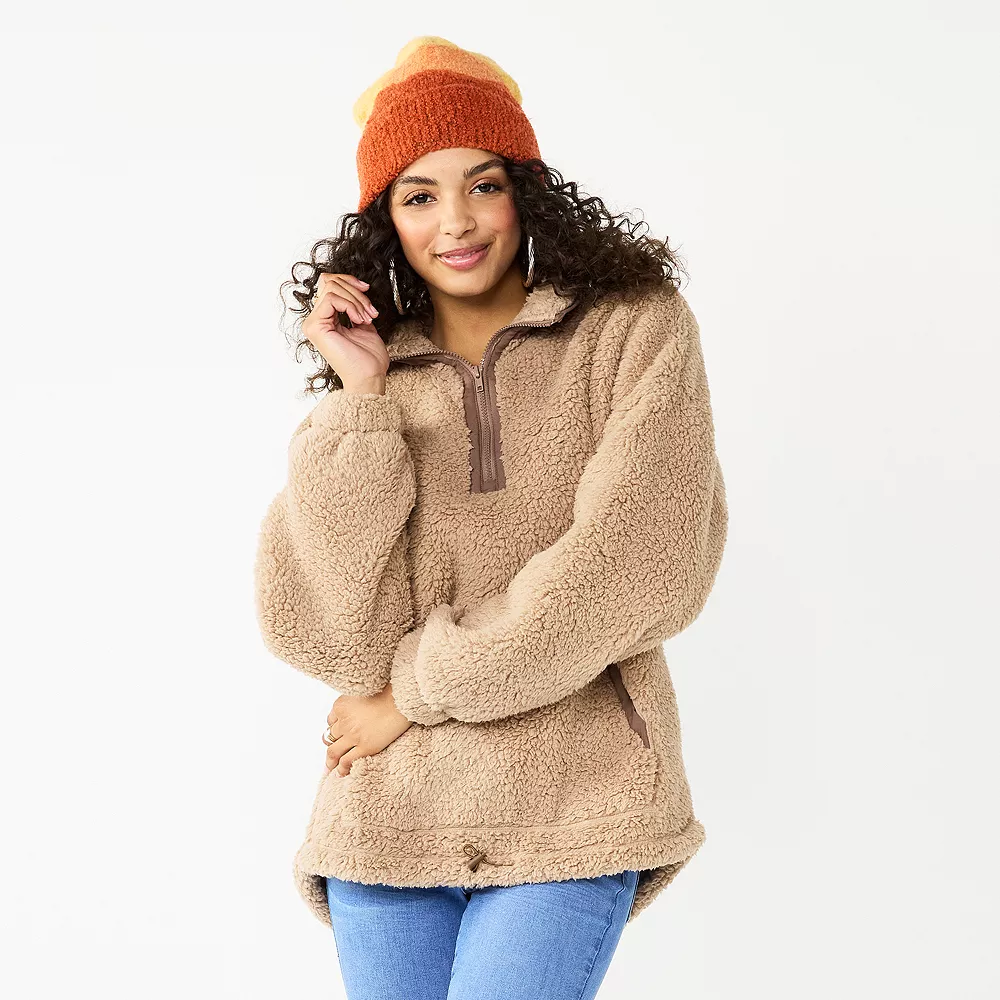 Juniors' SO® Quarter Zip Sherpa Jacket - Image 6