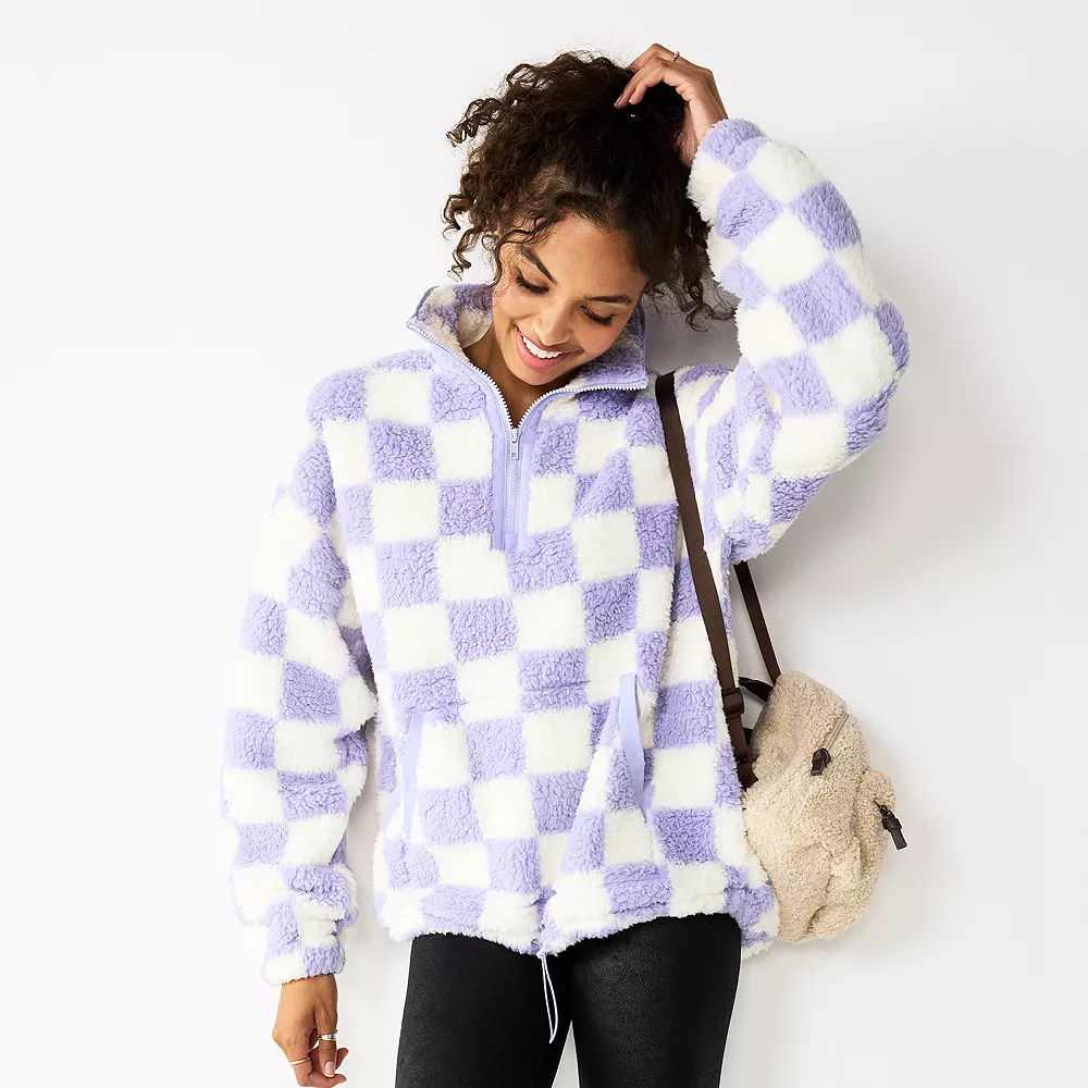 Juniors' SO® Quarter Zip Sherpa Jacket - Image 7