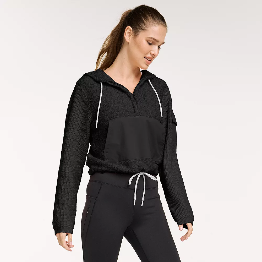 Women's FLX Hooded Half-Zip Mixed-Media Pullover