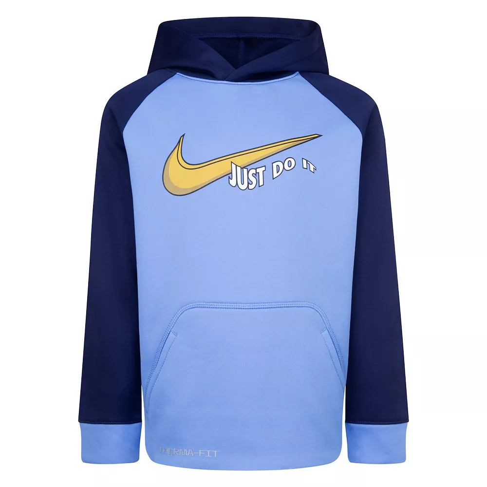 Boys 4-7 Nike Therma-FIT Raglan Swoosh Graphic Hoodie - Image 2