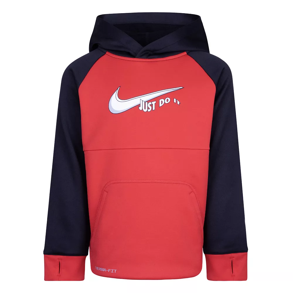 Boys 4-7 Nike Therma-FIT Raglan Swoosh Graphic Hoodie - Image 3