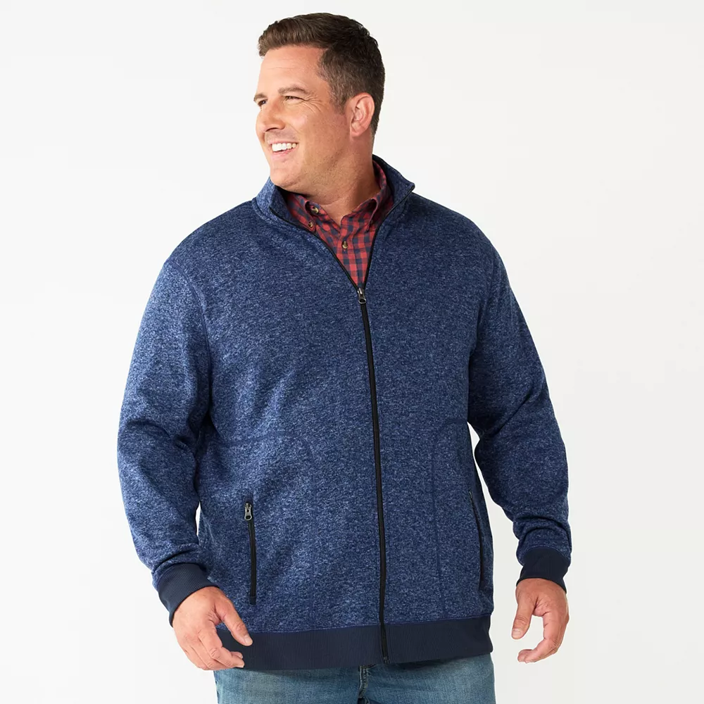 Big & Tall Sonoma Goods For Life® Full-Zip Fleece Sweater - Image 2
