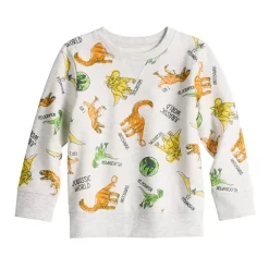 Toddler Boy Jumping Beans® Dino Print Fleece Crewneck Sweatshirt