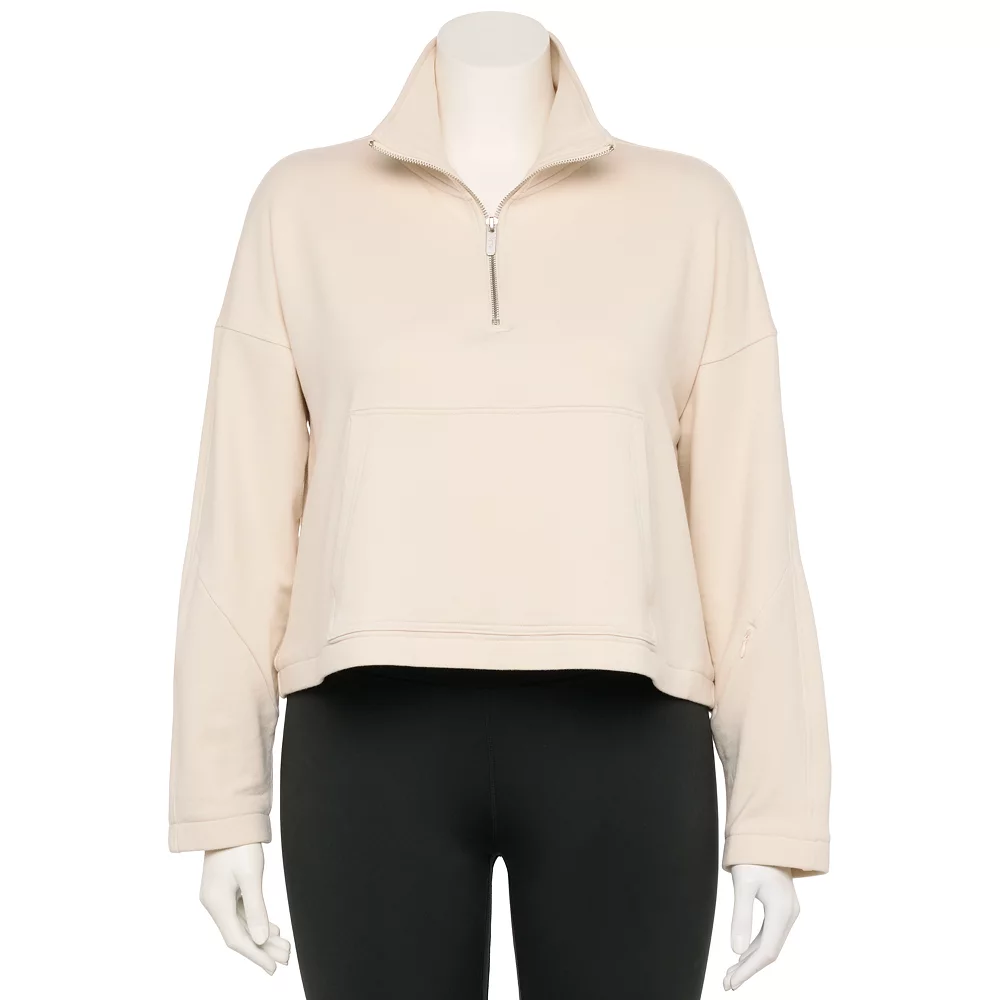 Plus Size FLX Quarter-Zip French Terry Sweatshirt - Image 3
