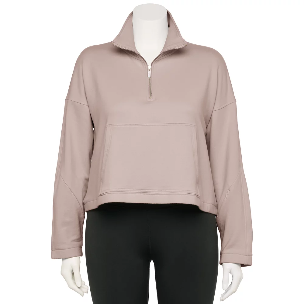 Plus Size FLX Quarter-Zip French Terry Sweatshirt - Image 2