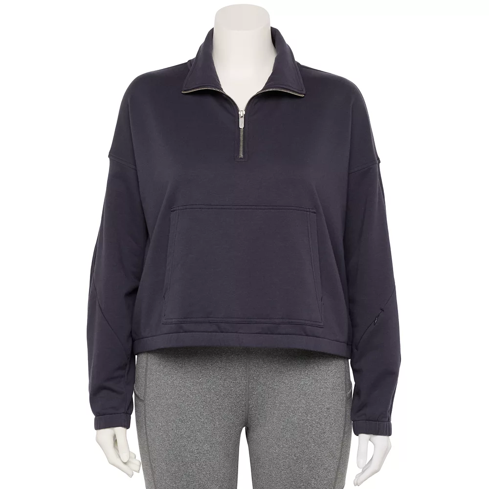 Plus Size FLX Quarter-Zip French Terry Sweatshirt
